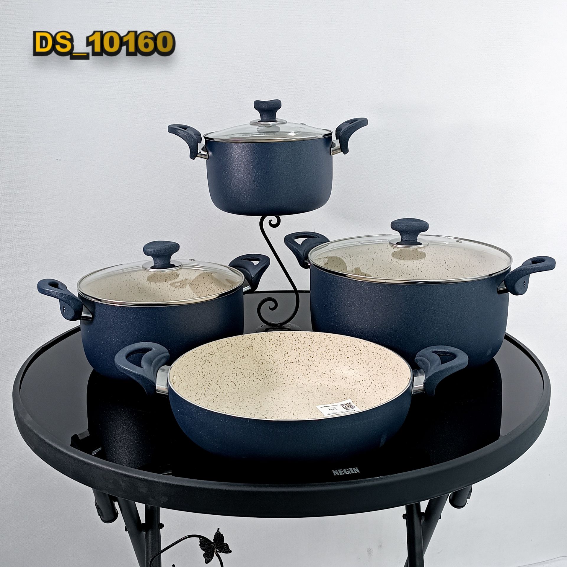 سرویس عروس سارا  سرمه ای س ( 7 پارچ )