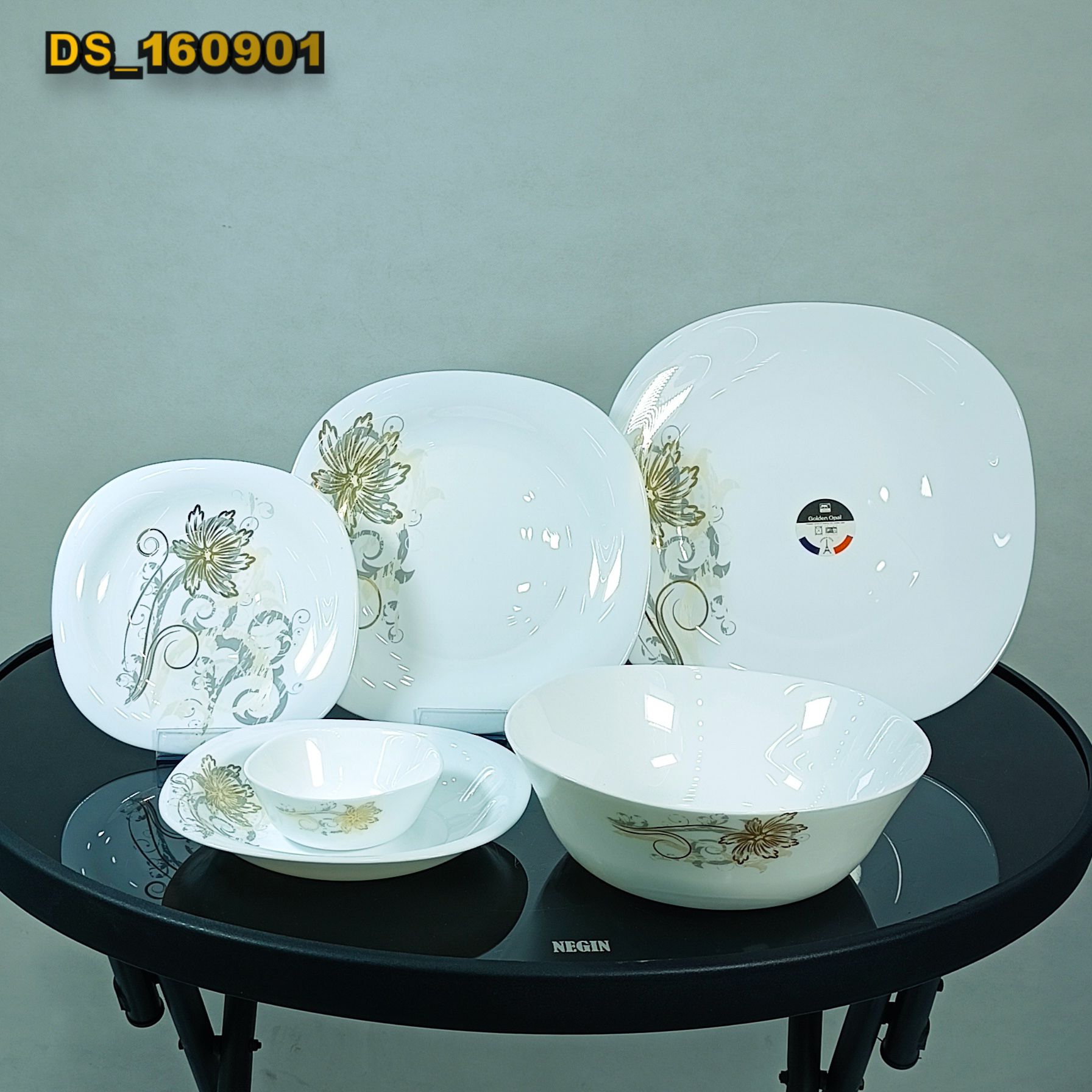 ***گلدن اوپال 26 پارچ سلین طلایی کارین