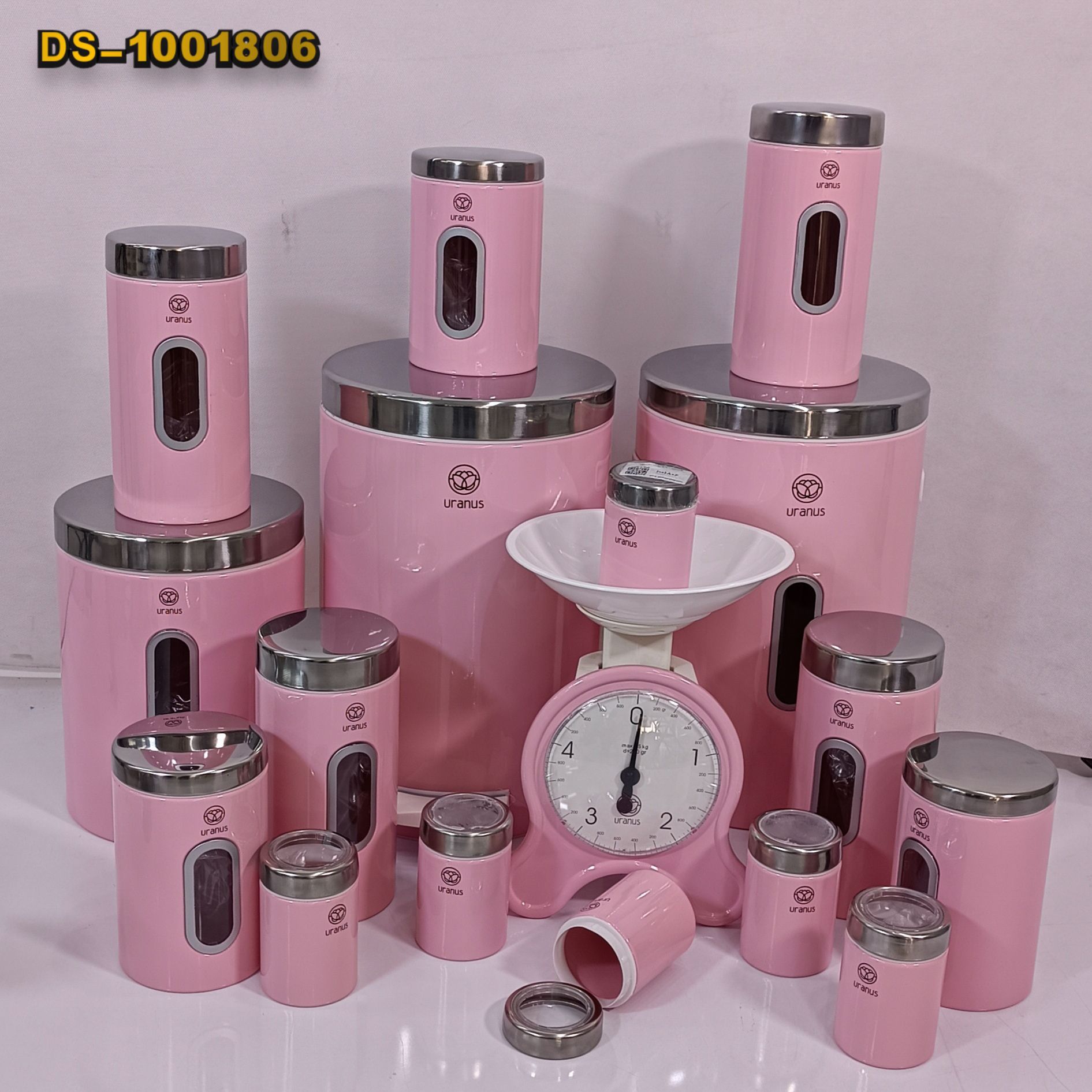 اورانوس 18 پارچ (صورتی درب استیل) N