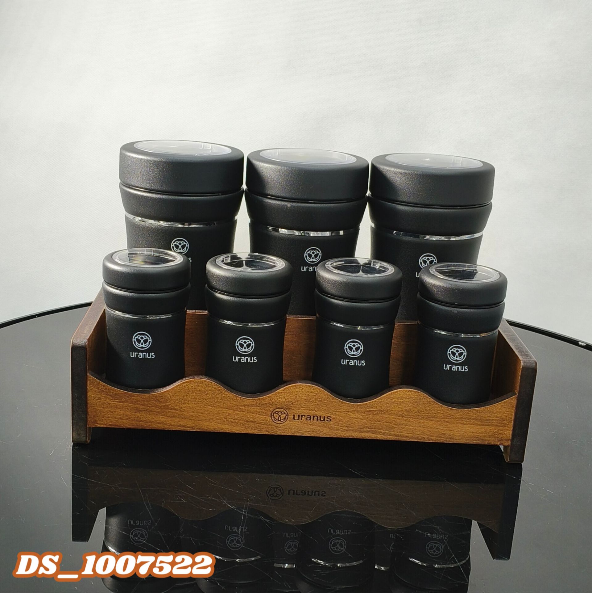 پاسماوری کلاسیک مشکی مات س استند چوبی 8 پارچ (6)