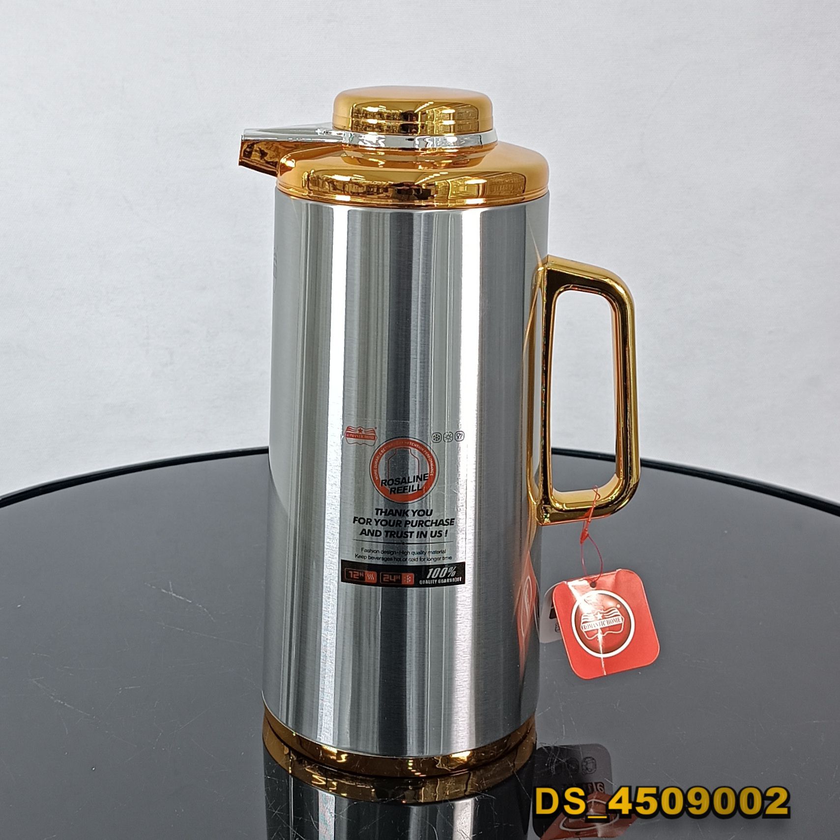 فلاسک رمانتیک 2 لیتر استیل درب طلا NHD-19 (12)
