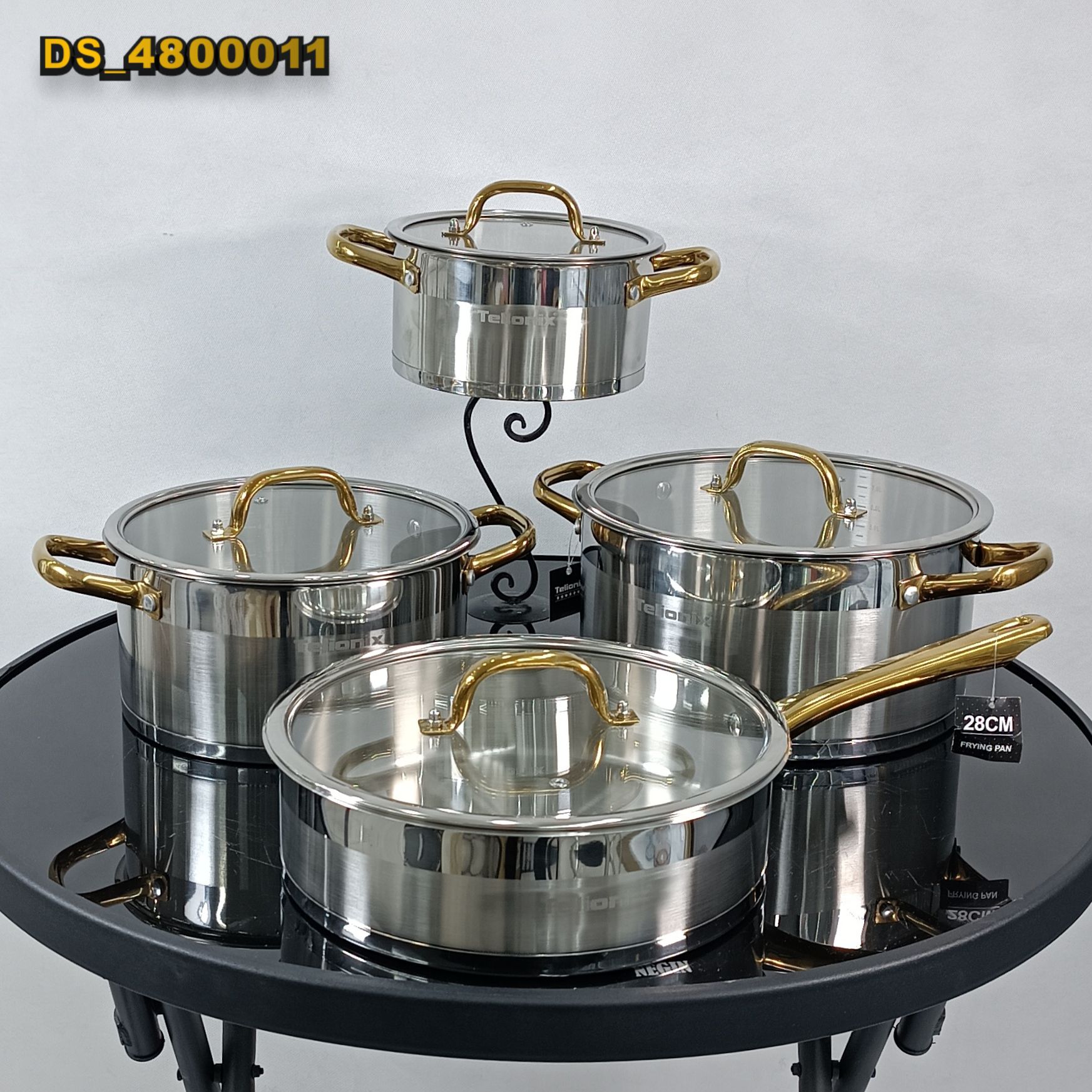 تیلیونیکس سرویس 8 پارچ استیل طلایی 3627 (2)
